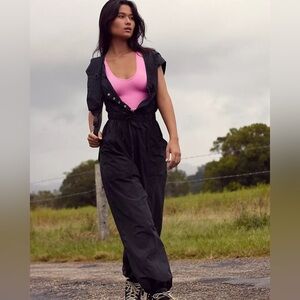 NWT FREE PEOPLE fly by night onesie black FP movement small